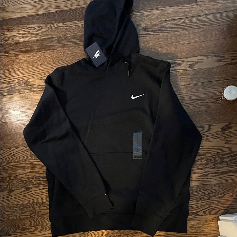 Nike Black Hoodie with White Swoosh